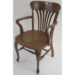 An early 20th Century oak office chair Condition Report: Available upon request