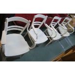 Four white painted bentwood armchairs (4) Condition Report: Available upon request