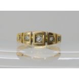 An 18ct gold five stone diamond ring approx size M, weight 3gms Condition Report: Available upon