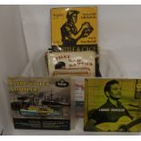 An excellent box of skiffle, folk and pop shellac and vinyl records to include Eartha Kit,Industrial