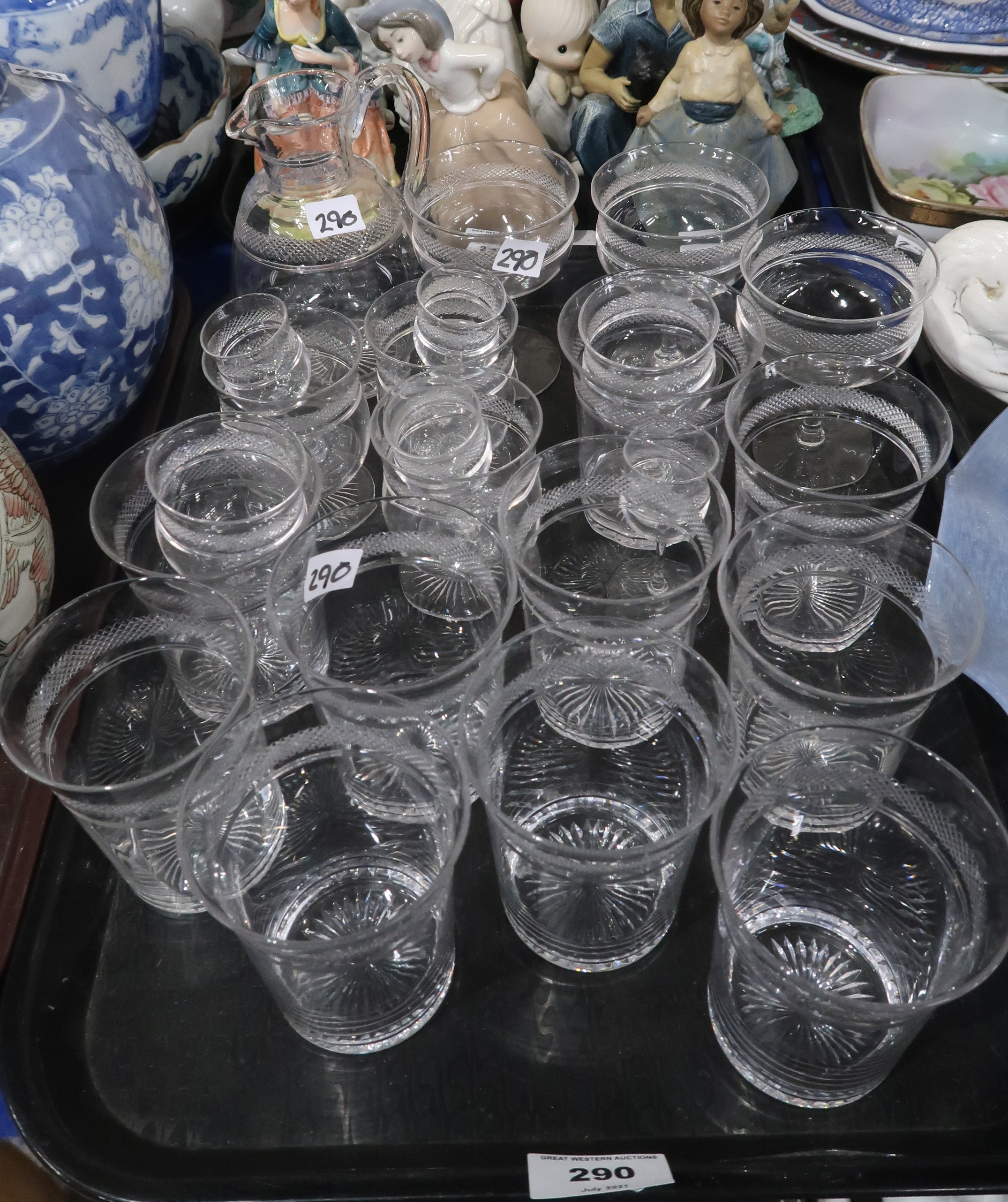 A selection of cut glass and crystal drinking glasses Condition Report: Not available for this lot