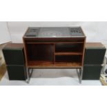 A 1970's Bang and Olufsen BEOCENTER 2000 with two BEOVOX S45 speakers and B&O rosewood cabinet (