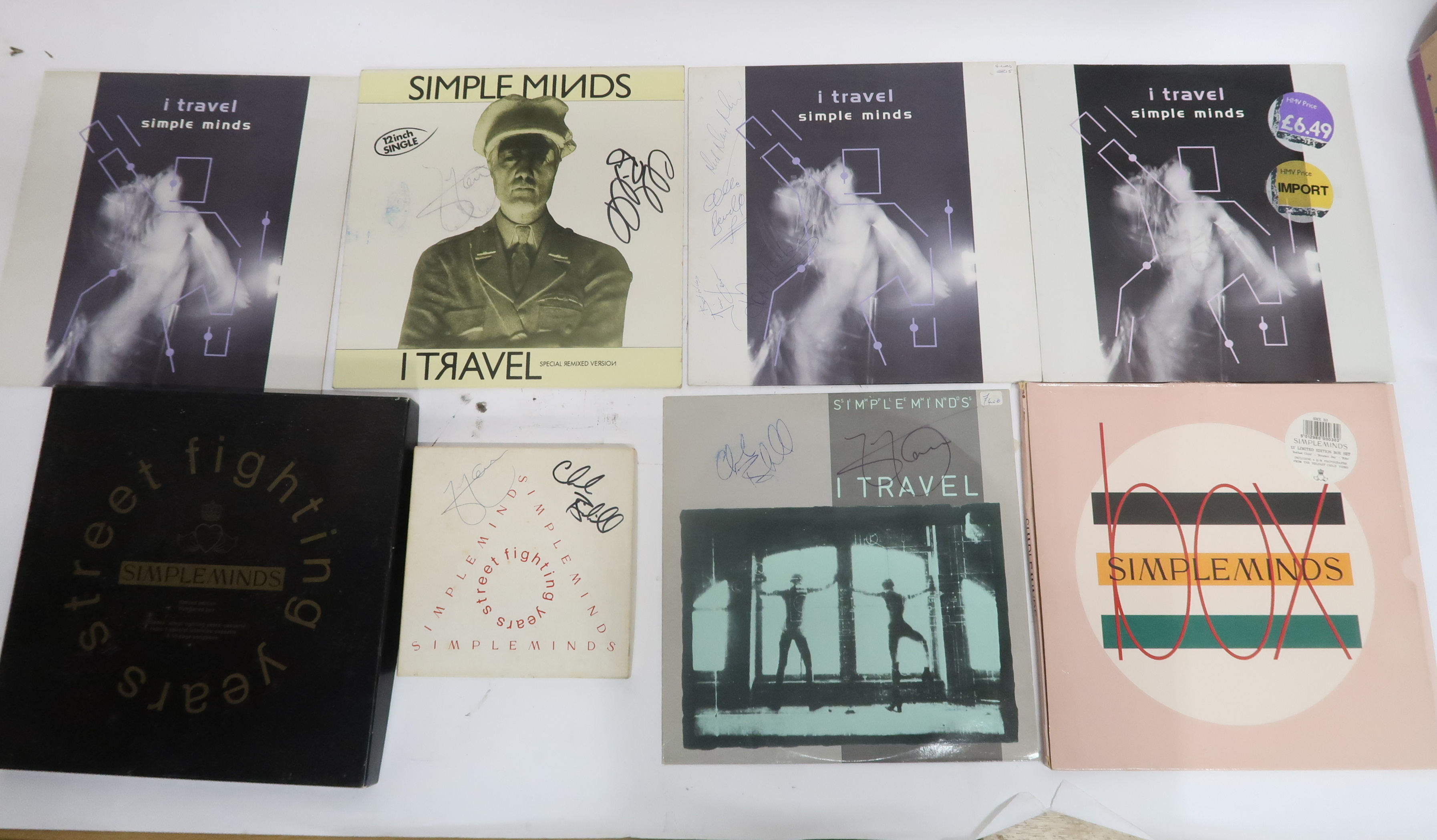 A lot of signature bearing Simple Minds vinyl records with Ballad of the Streets SMX B3 signed copy, - Image 2 of 10