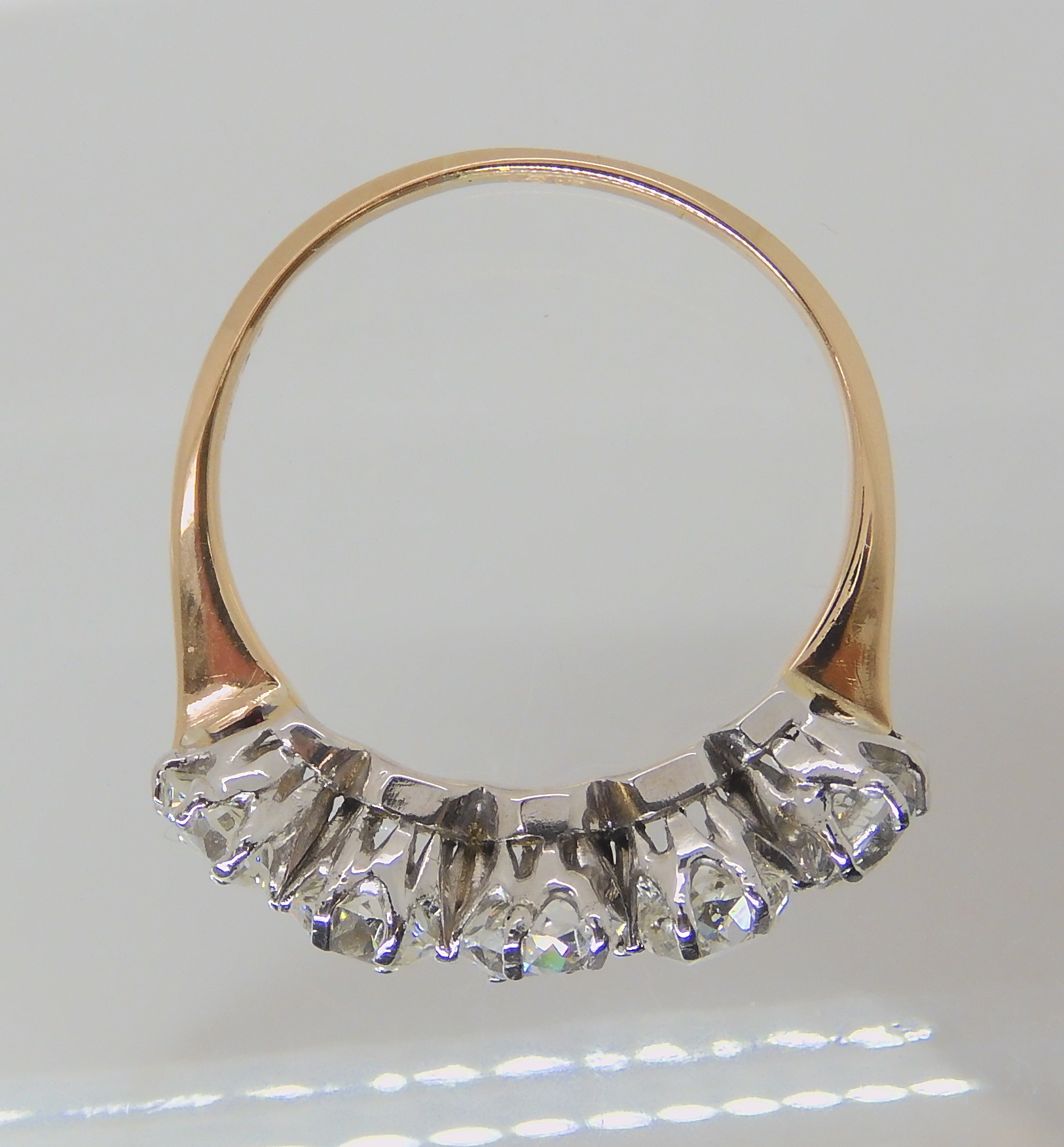 A FIVE STONE DIAMOND RING set with five old cut diamonds to an estimated approx combined total of - Image 7 of 7