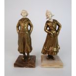 SOLANGE BERTRAND, FRENCH (1913-2011) A pair of Art Deco gilded bronze figures of a Dutch boy and