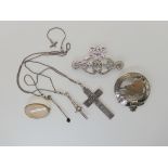 A COLLECTION OF INTERESTING SILVER ITEMS An Victorian engraved luckenbooth made by James Ross of