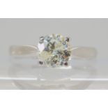 AN 18CT WHITE GOLD DIAMOND SOLITAIRE RING set with an estimated approx 1ct brilliant cut diamond