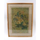 A CHINESE STILL LIFE PAINTING painted with peonies, signed, 73 x 48cm Condition Report: Available