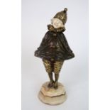 DEMÉTRE H. CHIPARUS (1886-1947) A gilt bronze and ivory figure Little Clown, circa 1920, upon veined