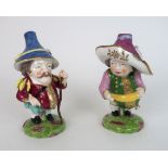 TWO DERBY STYLE MANSION HOUSE DWARFS each painted in rich colours, tallest 17cm high (2) Condition