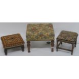 Three footstools and a dressing stool (4) Condition Report: