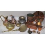 A selection of brass and copper ware Condition Report: Available upon request