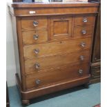 A Victorian mahogany Scotch chest with glass handles, 141cm high x 118cm wide x 56cm deep