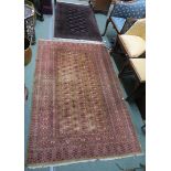 A Bokhara rug with multiple borders, 190cm x 123cm and another Bokhara rug 144cm x 94cm wide (2)