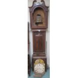 A 19th Century mahogany longcase clock, with painted face "W J TORRY, KILWINNING" (Def), 220cm
