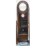 An Art Deco oak longcase clock with barometer, 190cm high Condition Report: Available upon request