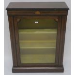 A Victorian inlaid pier cabinet with single door, 99cm high x 76cm wide x 29cm deep Condition