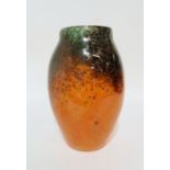 A Monart glass vase with aventurine inclusions Condition Report: