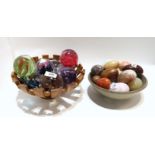 Assorted glass paperweights including Caithness, a Perthshire weight, Mdina and assorted hardstone