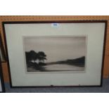 FRED FARRELL Loch scene, signed, etching, 26 x 40cm and CONTINENTAL SCHOOL Landscape, oil on
