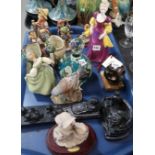 A lot comprising a selection of Hummel figures, Royal Doulton figures Fair Maiden & Loretta, Royal