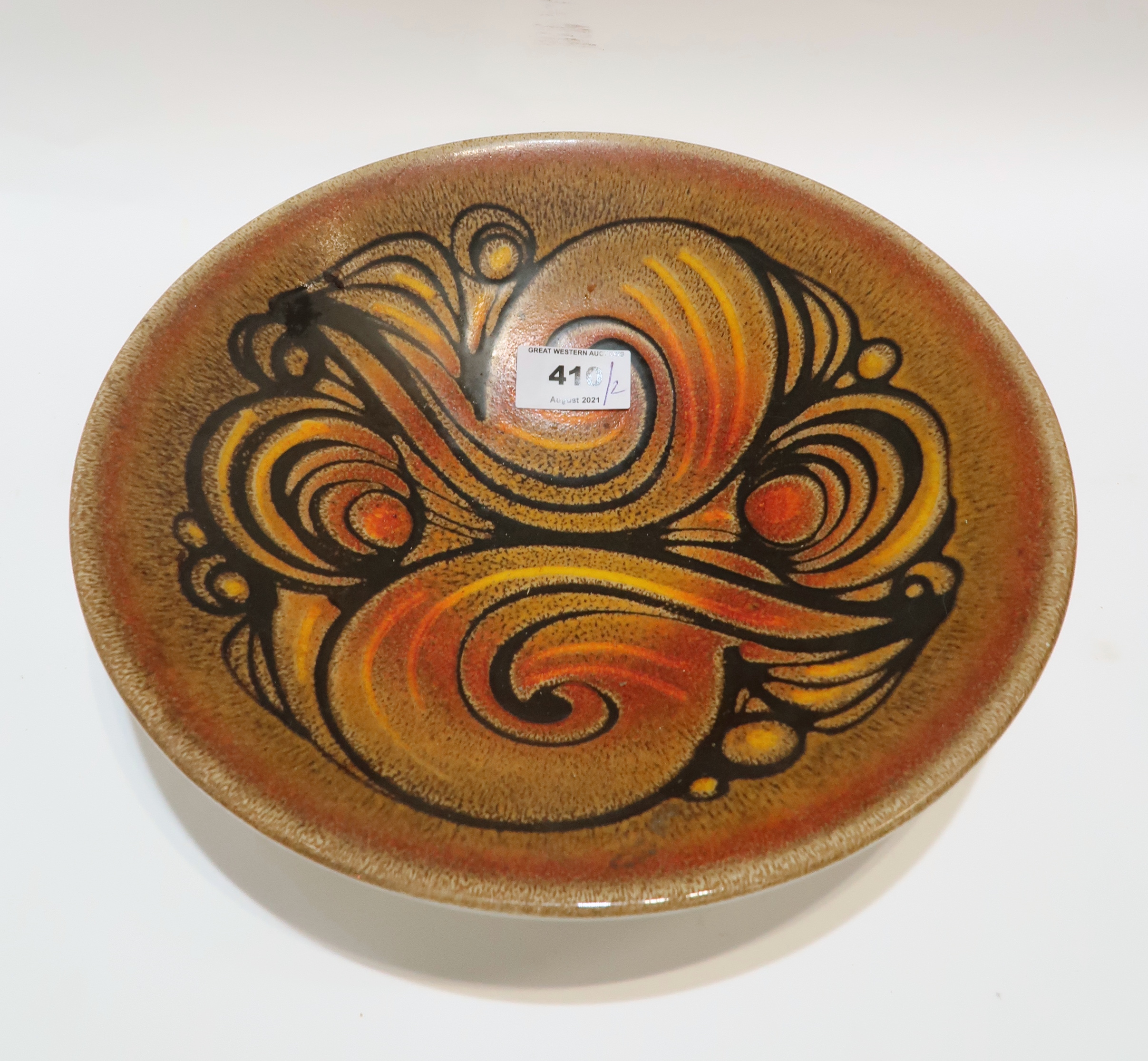 A Poole pottery Aegean dish and a turquoise glazed platter Condition Report: - Image 3 of 3