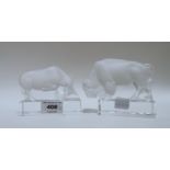 A Lalique model of a Bison and another of a Bull, both signed to base Condition Report:
