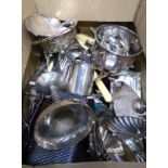 A box of EP items & cutlery etc. Condition Report: Available upon request