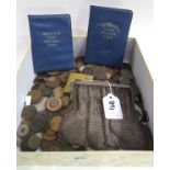 A collection of mainly GB pre-decimal copper coins, mesh purse etc. Condition Report: Available upon