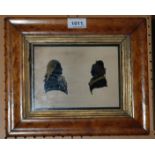 BRITISH SCHOOL Profile portrait silhouette of a nobleman and lady, 14 x 18cm and another (2)