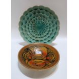 A Poole pottery Aegean dish and a turquoise glazed platter Condition Report: