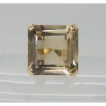 A 9ct gold retro smoky quartz ring, size Q1/2, weight 7.8gms Condition Report: Available upon