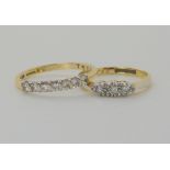 An 18ct gold seven stone diamond ring set with estimated approx 0.33ct of brilliant cut diamonds,