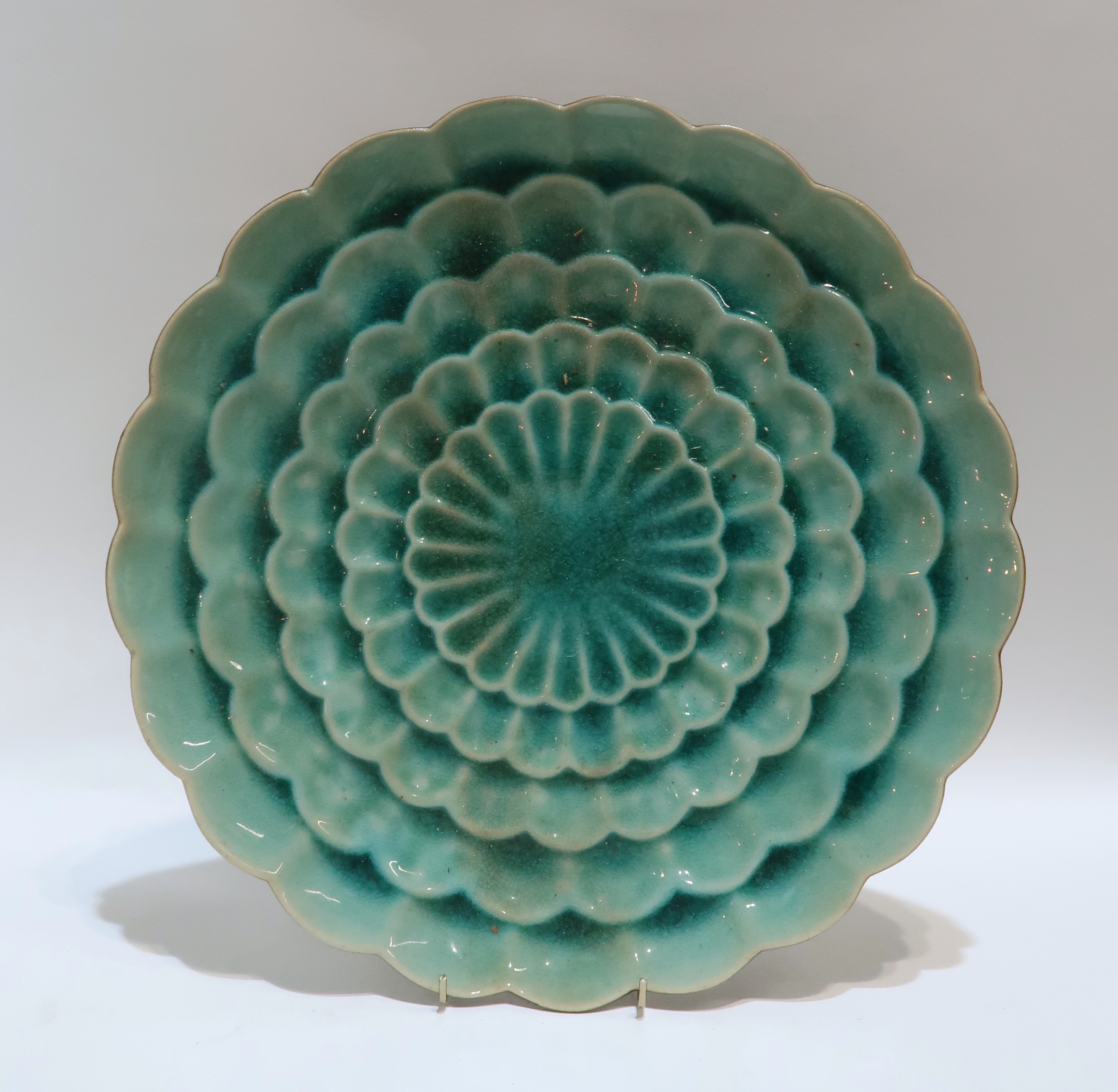 A Poole pottery Aegean dish and a turquoise glazed platter Condition Report: - Image 2 of 3