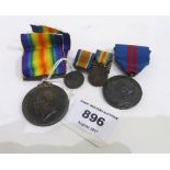 A lot comprising a ww1 War Medal to Lieut. D.J.C. McCowan RAF, a coronation medal& a miniature group