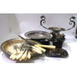A tray lot of EP, loose and cased cutlery etc. Condition Report: Available upon request