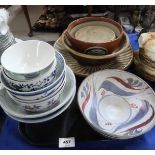 Assorted studio pottery bowls and Chinese bowls etc Condition Report: Available upon request