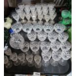 A part suite of cut glass and crystal drinking glasses & a pitcher Condition Report: Available