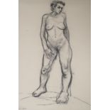 •PETER HOWSON OBE (SCOTTISH B. 1958) FEMALE LIFE STUDY Charcoal on paper, signed, 75 x 49cm (29 1/