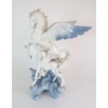 A LARGE LLADRO MODEL OF PEGASUS AND FOAL sculpted by Joan Coderch, limited edition no 344/1500, 49cm