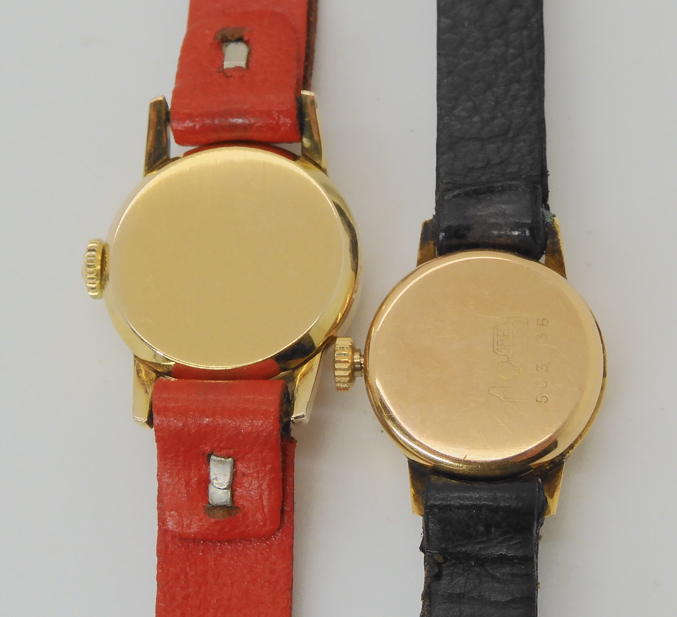 TWO LADIES WATCHES an 18ct gold ladies Duward King watch, diameter of the dial, 1.7cm, with a - Bild 2 aus 4