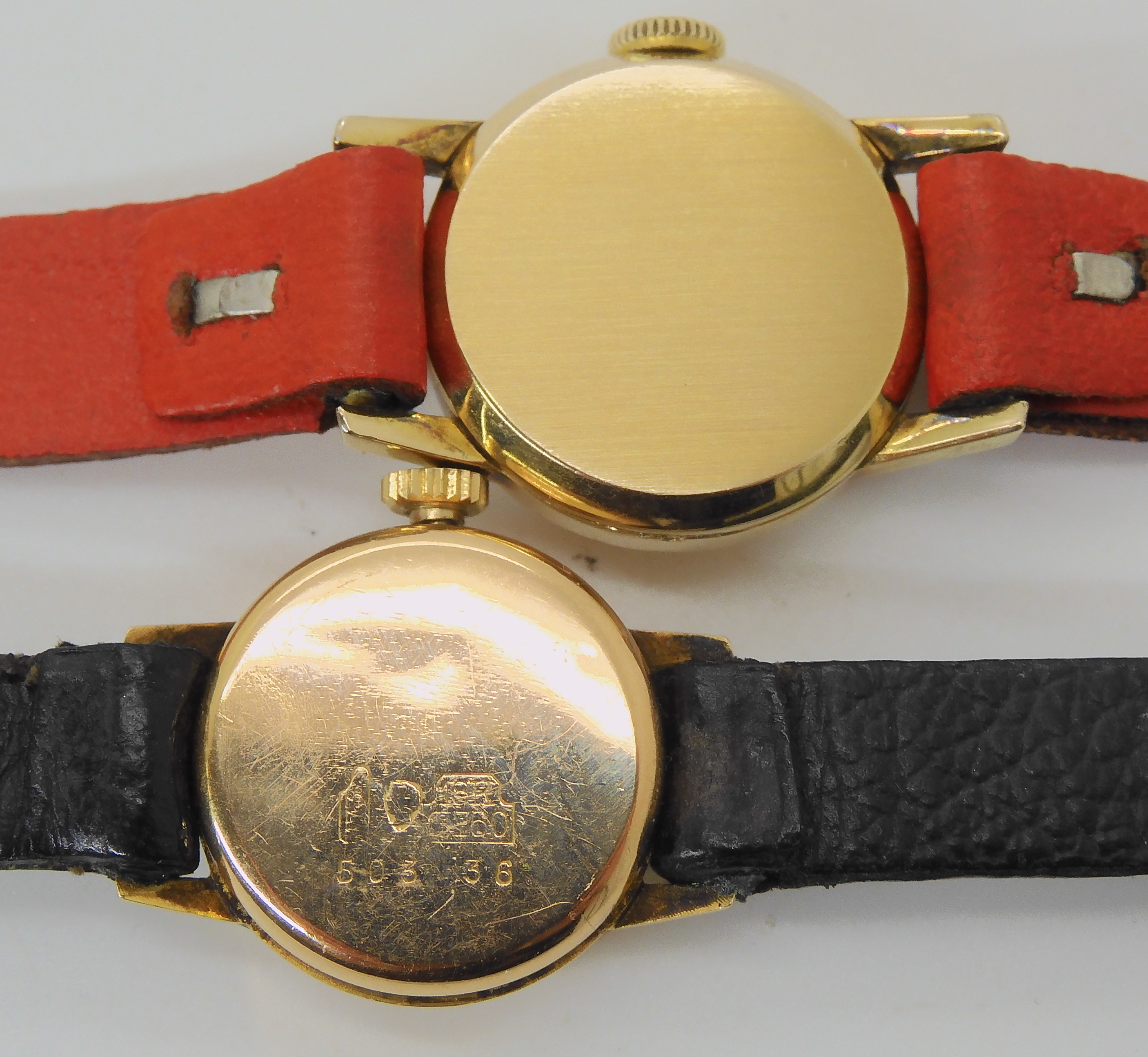 TWO LADIES WATCHES an 18ct gold ladies Duward King watch, diameter of the dial, 1.7cm, with a - Bild 3 aus 4