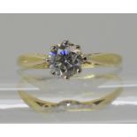 A DIAMOND SOLITAIRE RING set with an estimated approx 0.55ct brilliant cut in an eight claw setting,