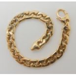 A 14K ITALIAN FANCY CURB CHAIN BRACELET length 20.7cm, weight 42.6gms Condition Report: Available