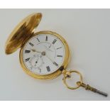 AN 18CT GOLD FULL HUNTER POCKET WATCH the dial and the movement both signed John Forrest, diameter
