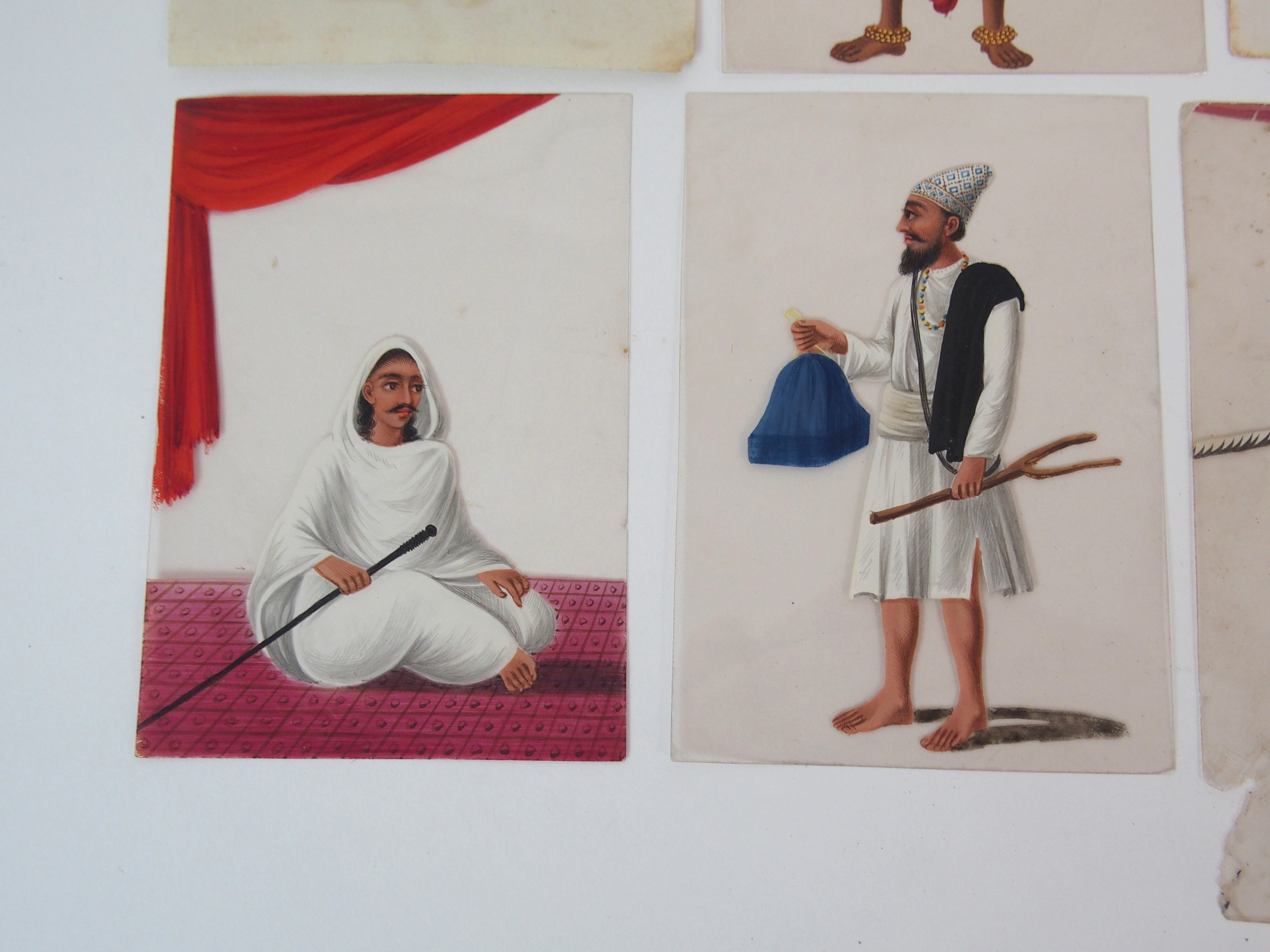 *WITHDRAWN* THIRTEEN INDIAN MICA PORTRAIT PAINTINGS Various Hindu figures including; musician - Image 6 of 11