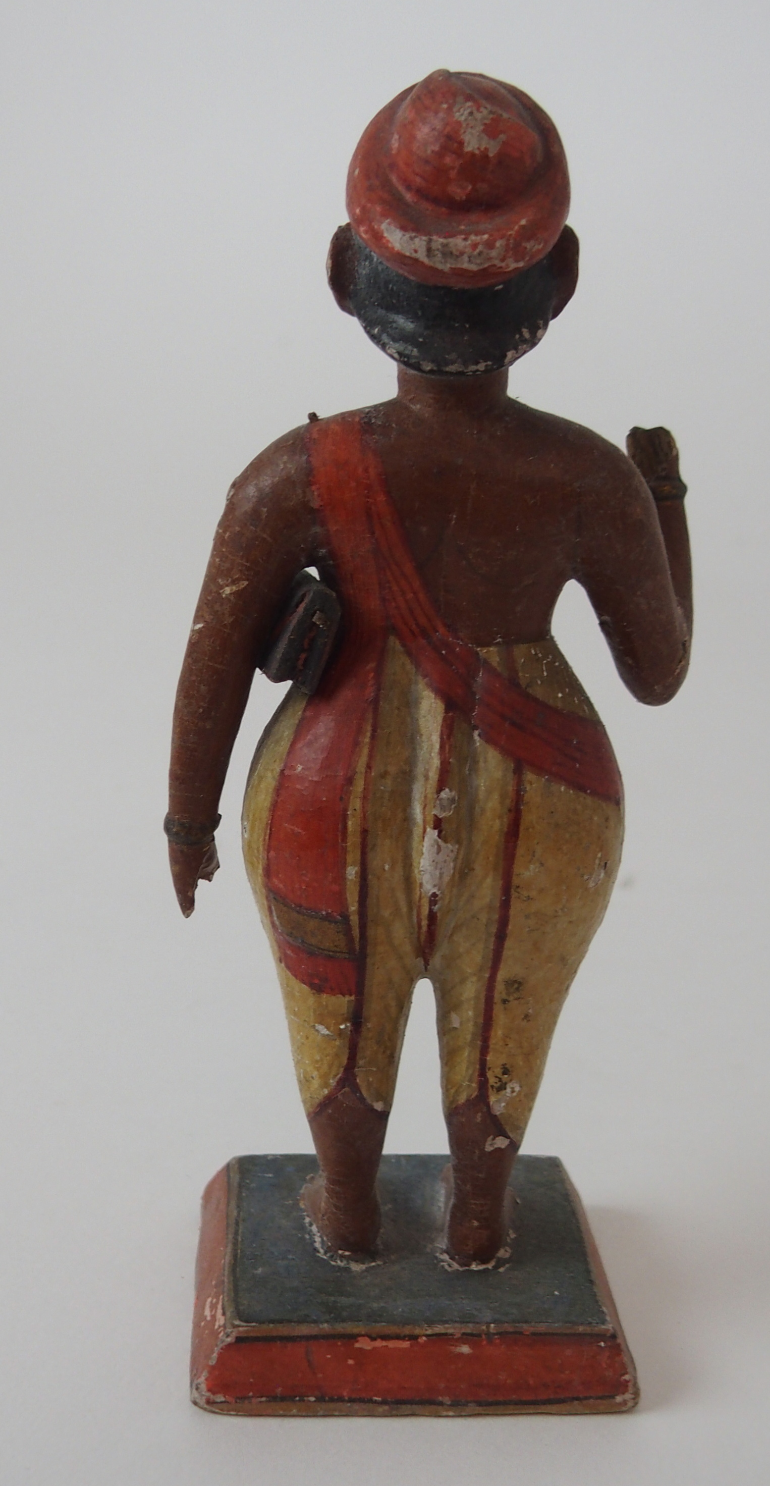 TEN INDIAN PAINTED WOOD FIGURES each native figure standing and wearing traditional dress, mounted - Image 13 of 13