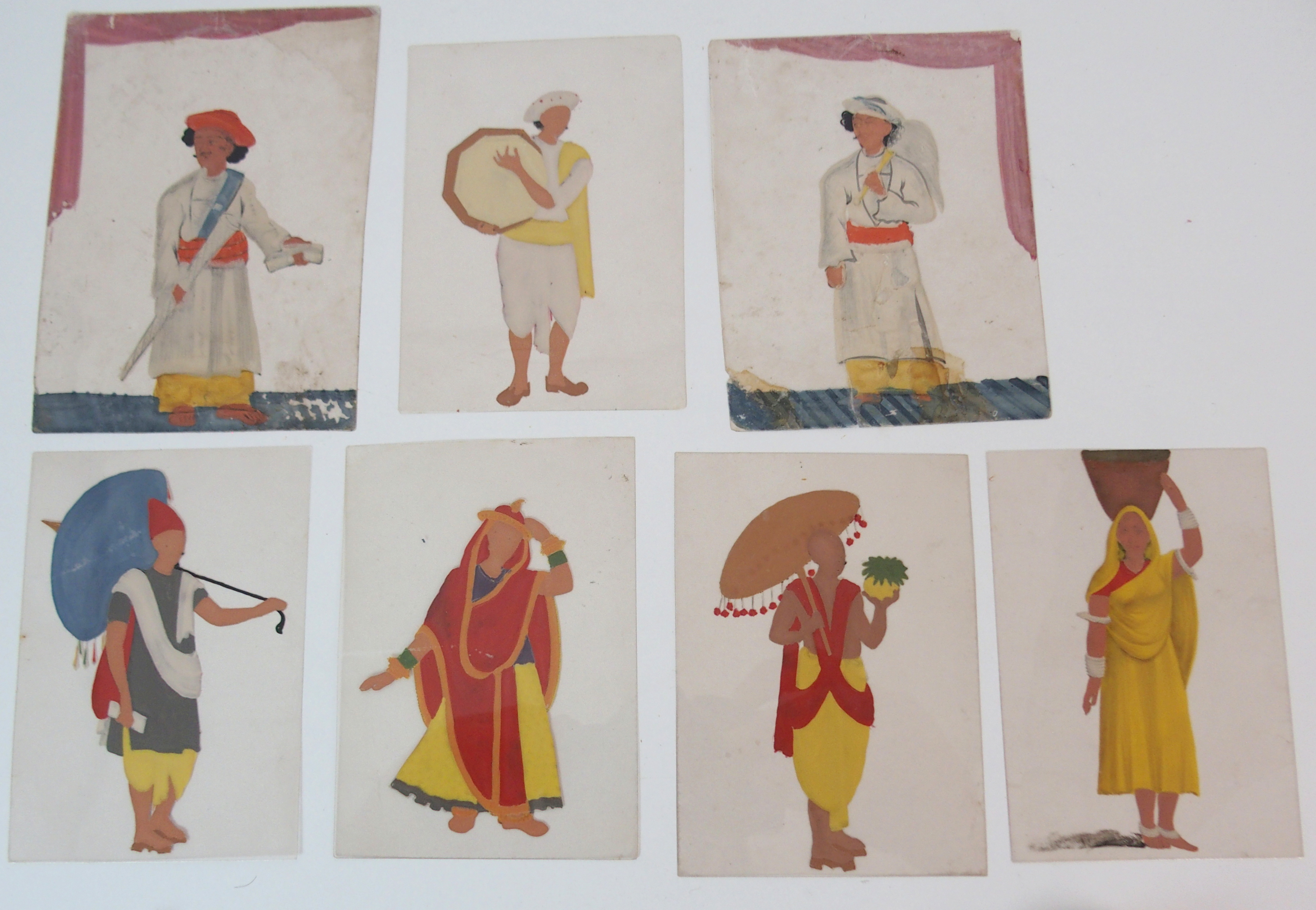 *WITHDRAWN* THIRTEEN INDIAN MICA PORTRAIT PAINTINGS Various Hindu figures including; musician - Image 11 of 11