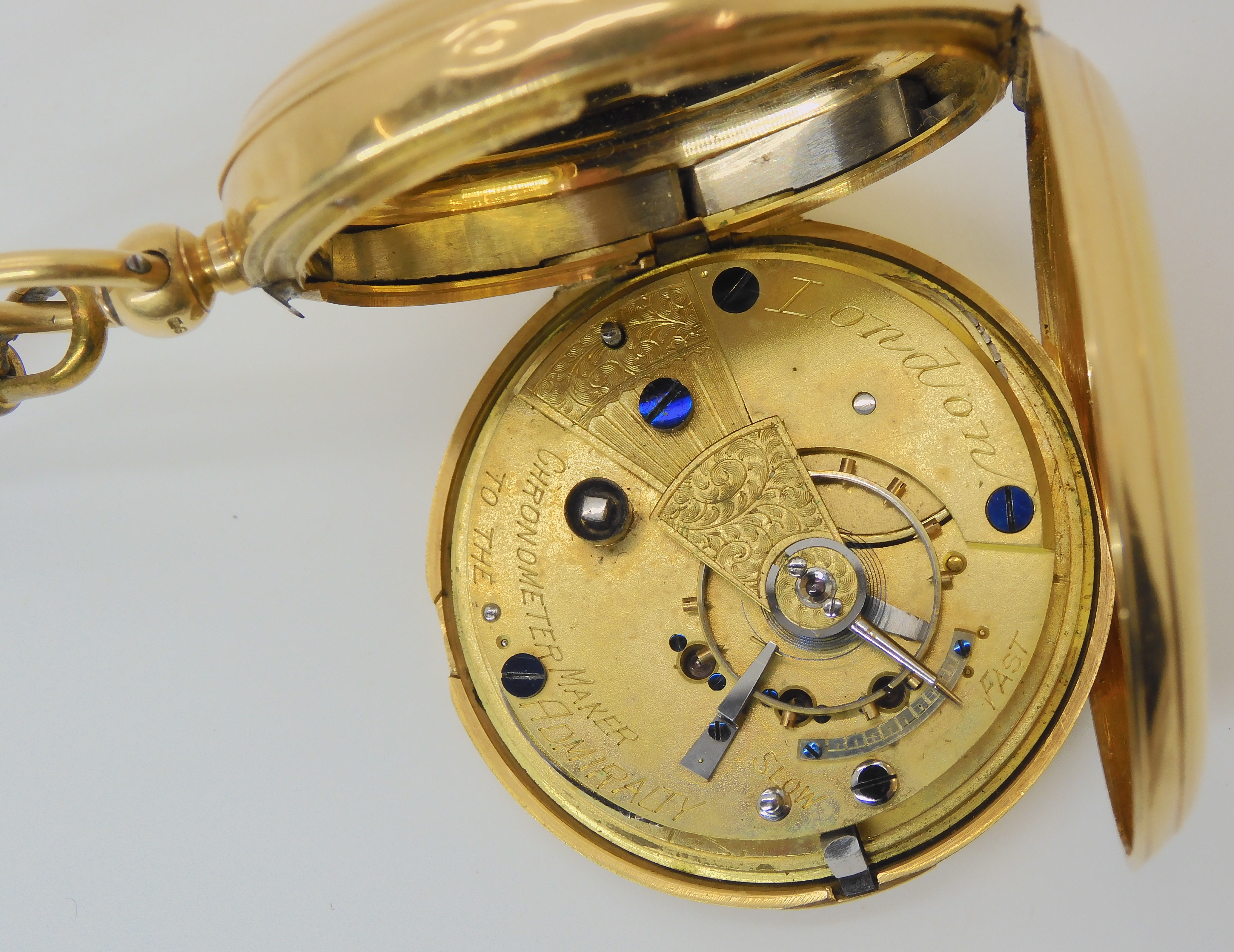 AN 18CT GOLD FULL HUNTER POCKET WATCH the dial and the movement both signed John Forrest, diameter - Bild 6 aus 6