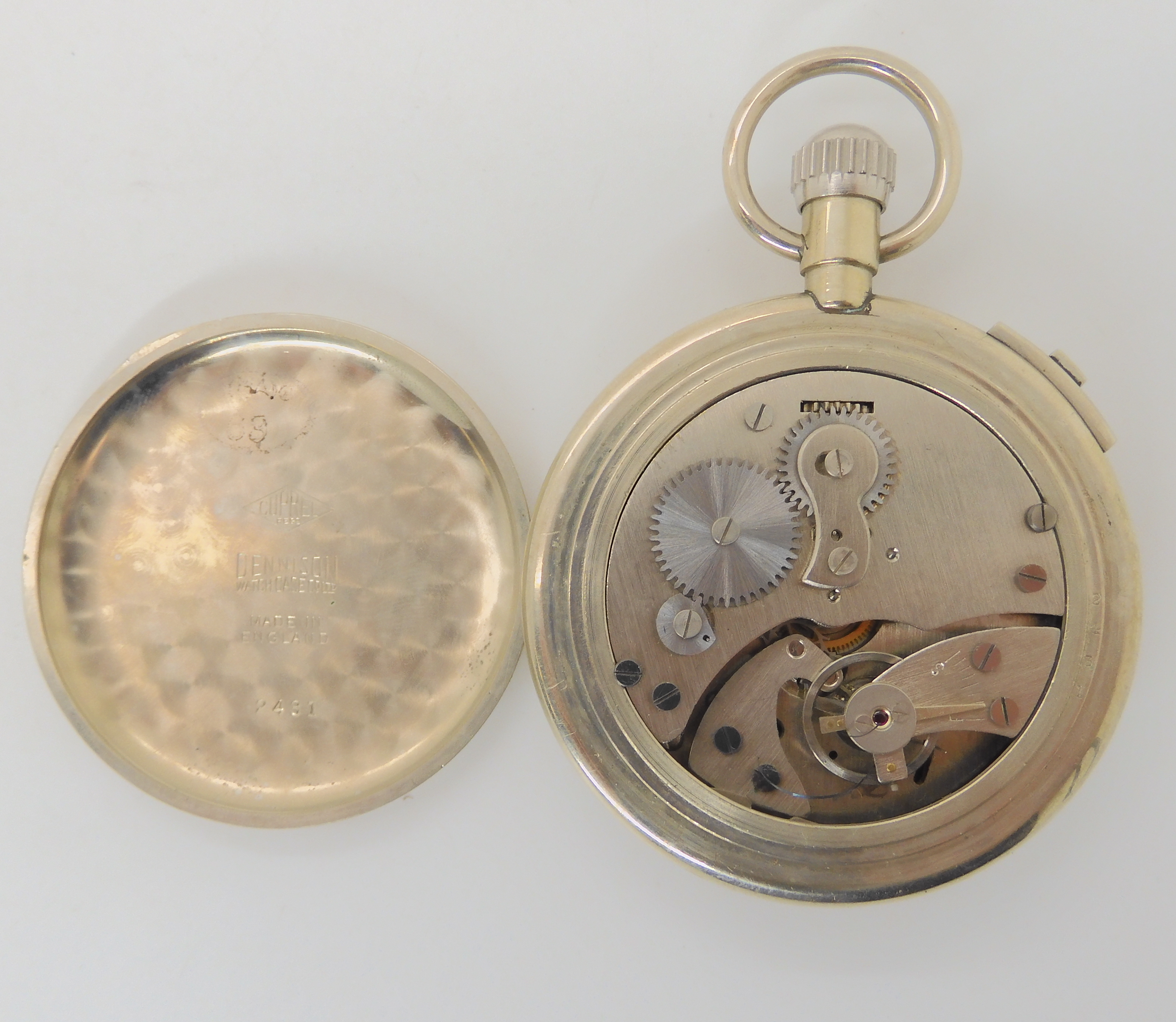 TWO MILITARY WALTHAM POCKET WATCHES AND A STOP WATCH the first with black dial subsidiary seconds - Bild 12 aus 13